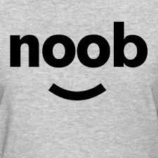picture of a teeshirt with the word noob and a smile
